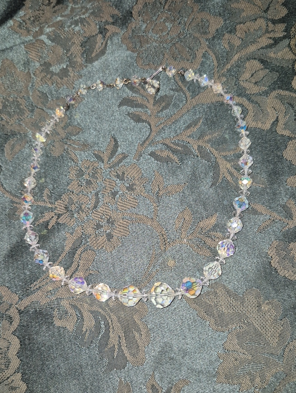 Mid Century AB Crystal Bead Necklace